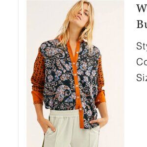 We The Free Moroccan Midnight 100% Linen Buttondown - Women's XS